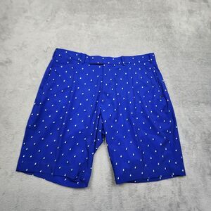 RLX Ralph Lauren Mens 36 Blue Sailboat Shorts 9 Inseam Golf Stretch NWOT Rare